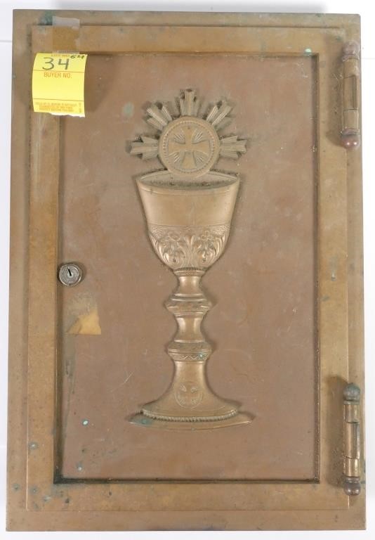 Appraisal: BRASS DOOR FOR COMMUNION ELEMENTS