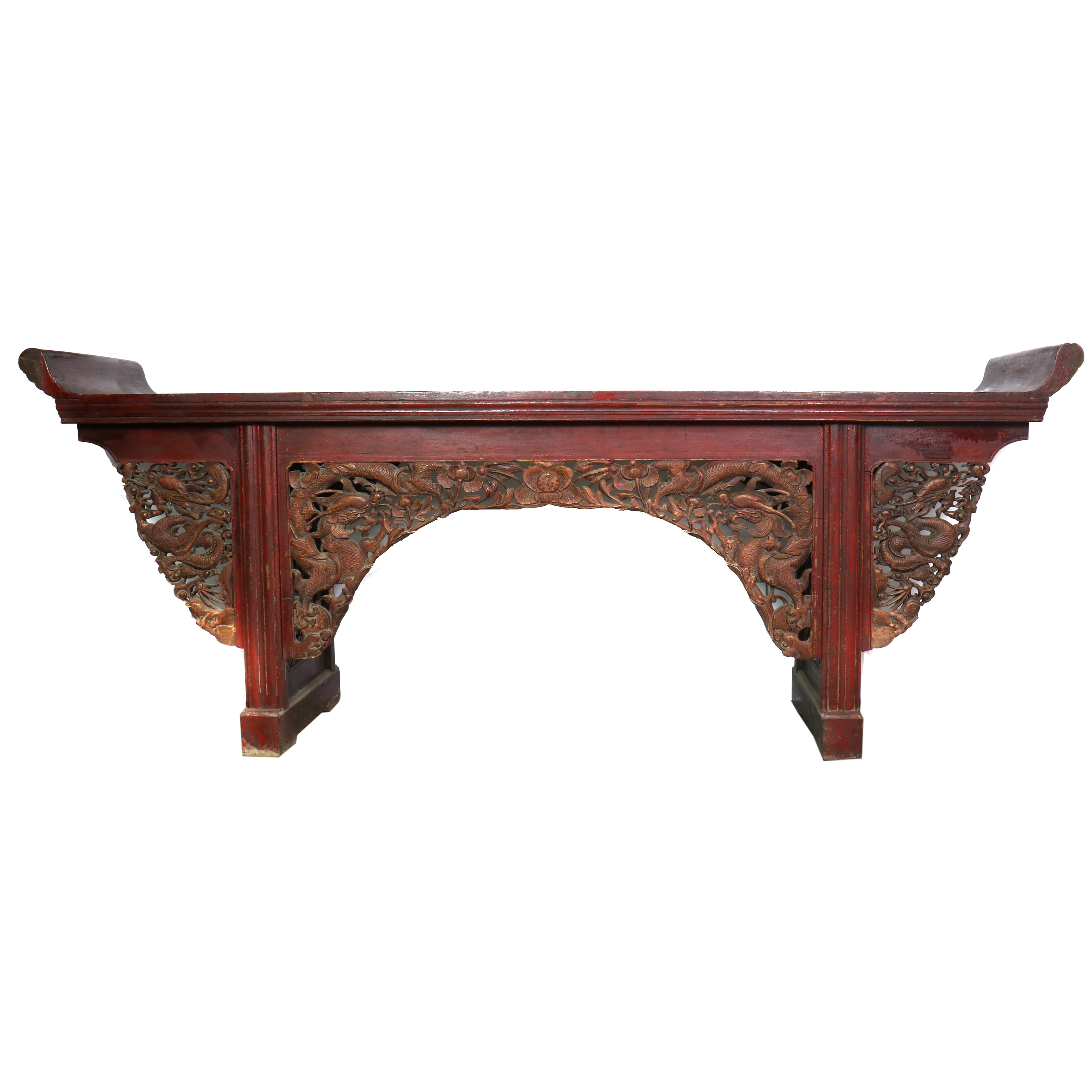 Appraisal: LARGE CHINESE WOOD ALTER TABLE Large Chinese wood alter table