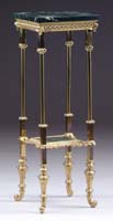 Appraisal: MARBLE TOP BRASS STAND Removable green marble top on a