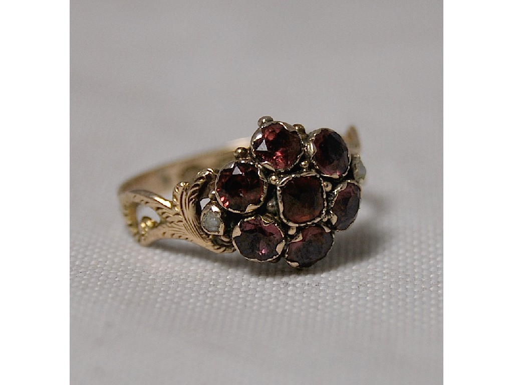 Appraisal: ct ring daisy ring set pink stones with seed pearls