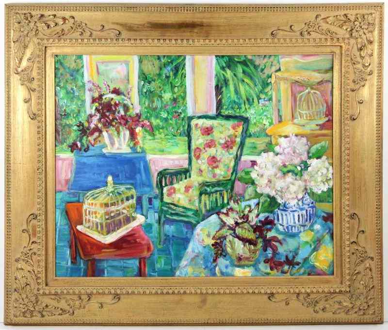 Appraisal: Sandra Baggette SC Sunlit Roomoil on canvas signed lower right