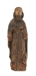 Appraisal: A Carved Wood Figure of a Saint Height inches A