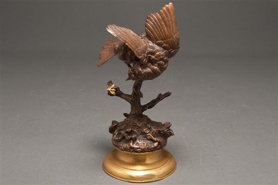 Appraisal: After Ferdinand Pautrot French - Patinated bronze figure of a