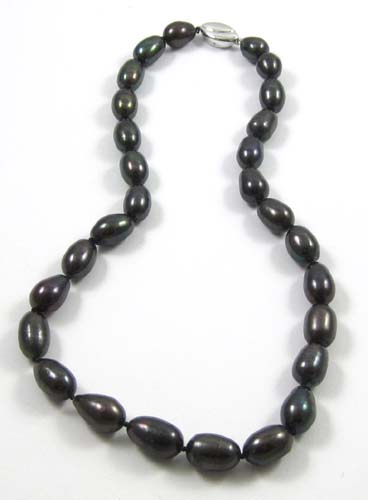 Appraisal: PRINCESS LENGTH BLACK PEARL NECKLACE inches in length strung with