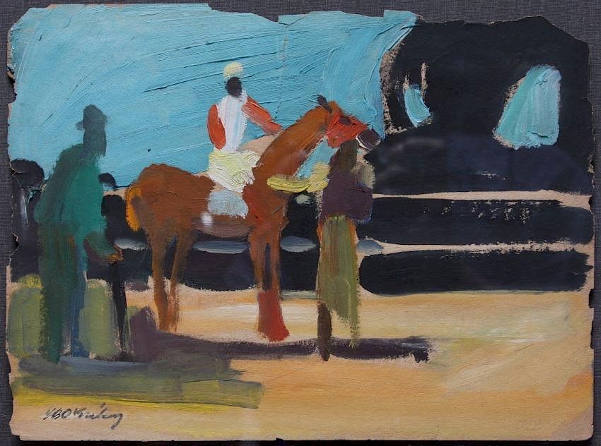 Appraisal: Joseph Benjamin O Sickey American - Race Horse and Groom