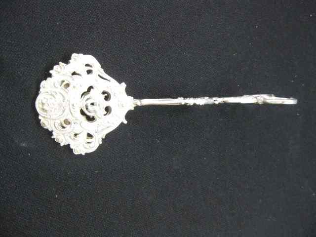 Appraisal: Dutch Sterling Pastry Tongs elaborate birdand floral - '' excellent