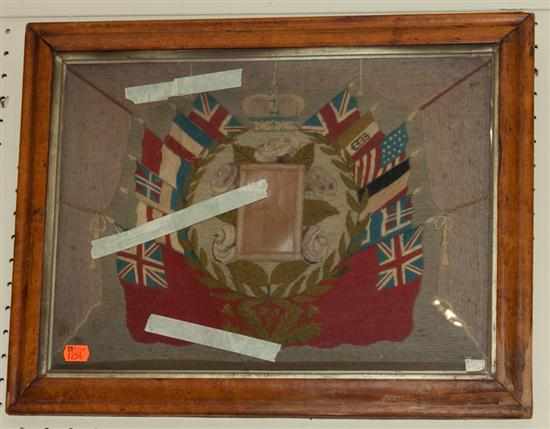 Appraisal: English needlework of Great Britain and her allies framed late