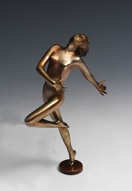 Appraisal: Jozef Lorenzl Austrian - Dancing figuresilvered bronzesigned in the cast