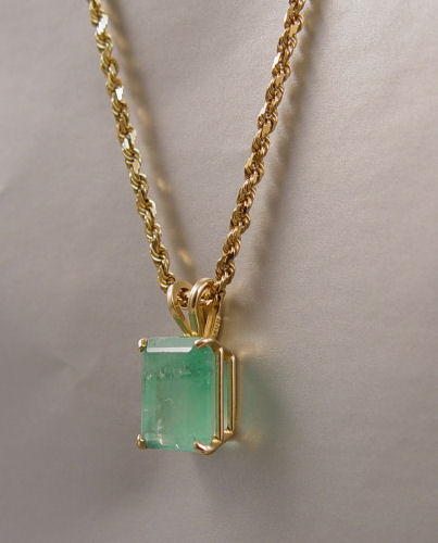 Appraisal: CT EMERALD PENDANT K yellow gold pendant contains one emerald