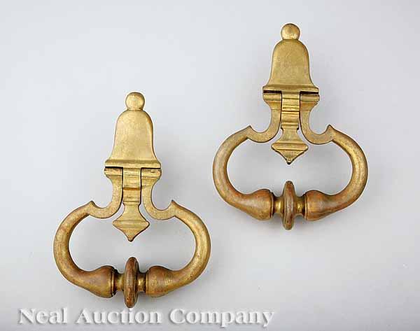 Appraisal: A Pair of Large Antique French Brass Door Knockers c