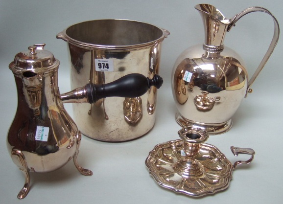 Appraisal: Plated wares comprising a twin handled Champaign bucket a wine