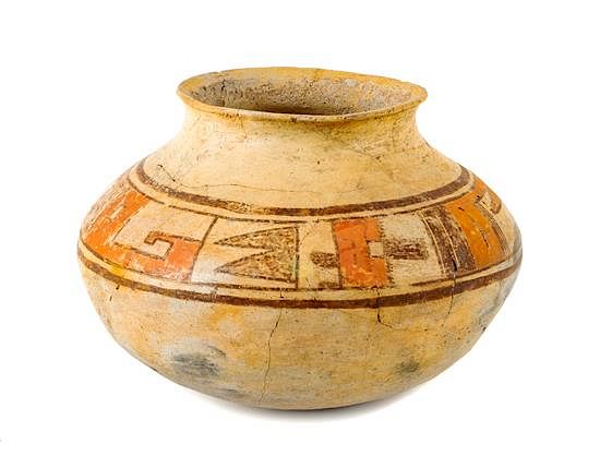 Appraisal: Restored Sikyatki Pottery Olla inches Restored Sikyatki Pottery Olla inches