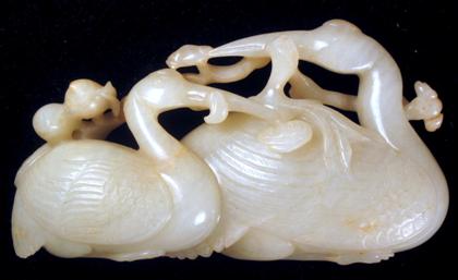 Appraisal: Chinese white jade egret carving Qing dynasty