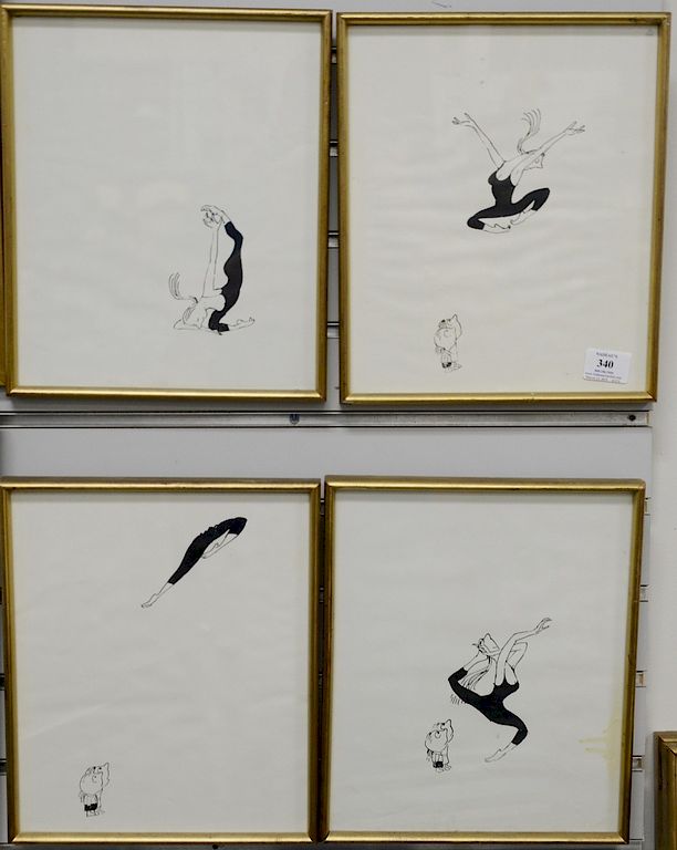 Appraisal: Set of seven framed ballerina lithographs sight size x Set