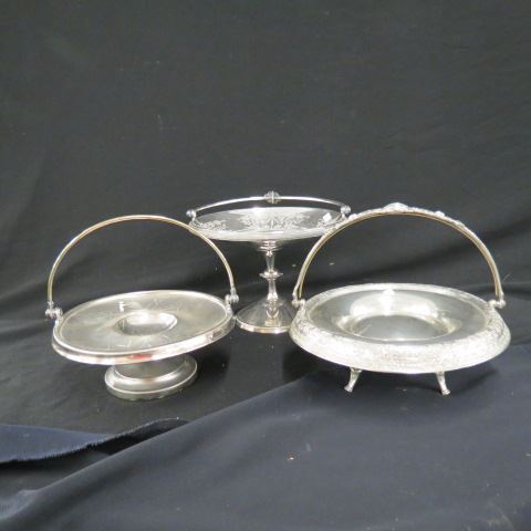 Appraisal: Victorian Silverplate Brides Baskets footed pedestal bases