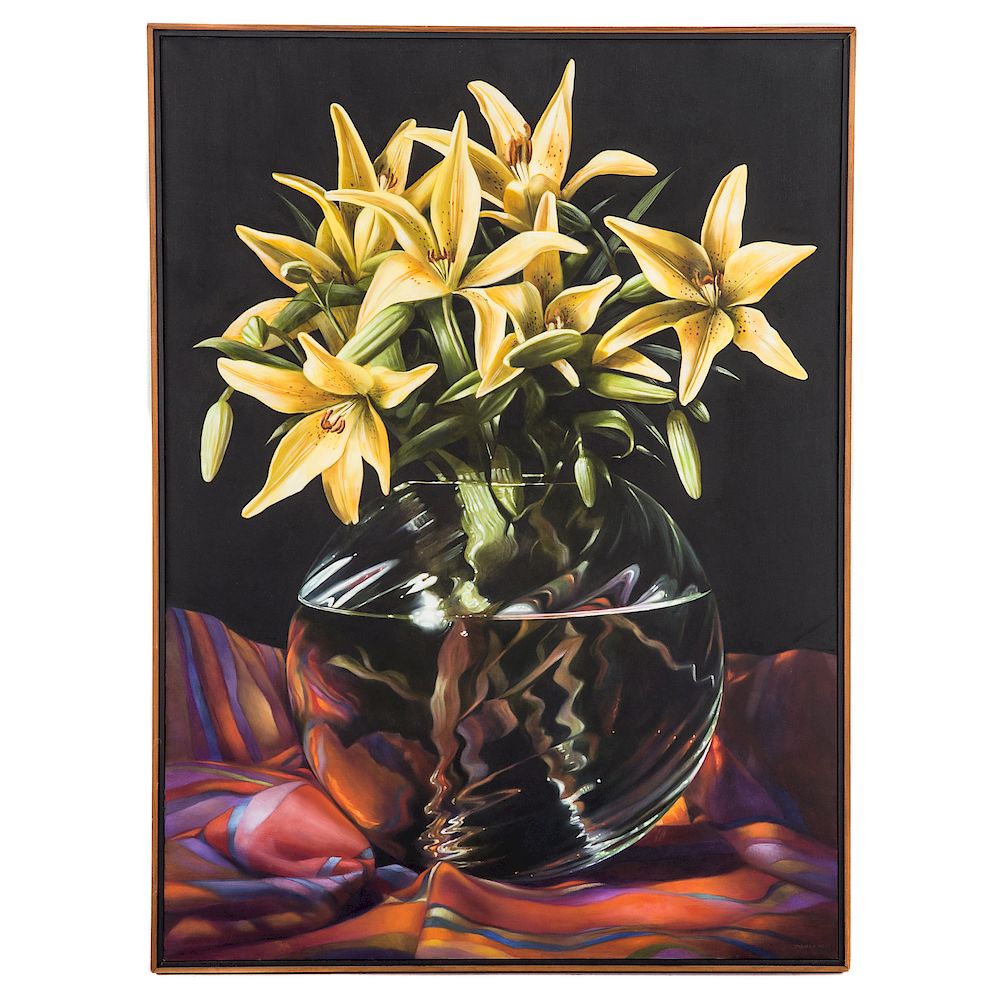 Appraisal: James Tormey Floral Still Life oil on canvas American b