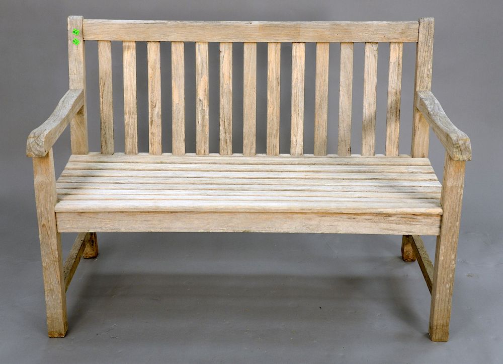 Appraisal: Outdoor classics teak bench lg in Outdoor classics teak bench