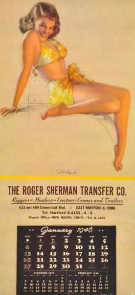 Appraisal: Rolf Armstrong Pin Up Calendar Description Complete pad and metal