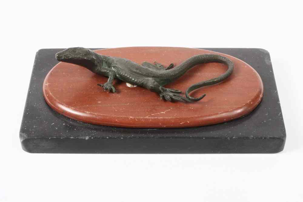 Appraisal: JAPANESE BRONZE FIGURE - Life-Cast Bronze of an Anole Lizard