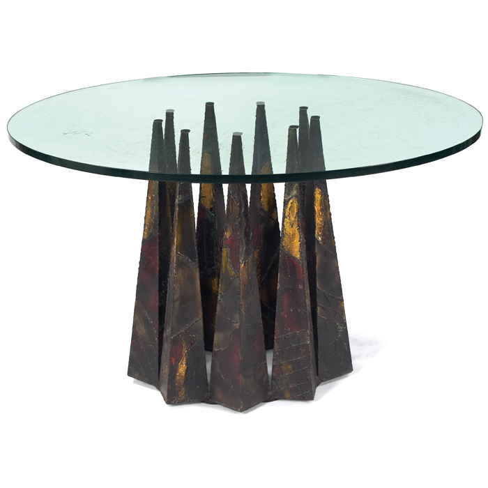 Appraisal: Paul Evans dining table by Paul Evans Studio s patchwork