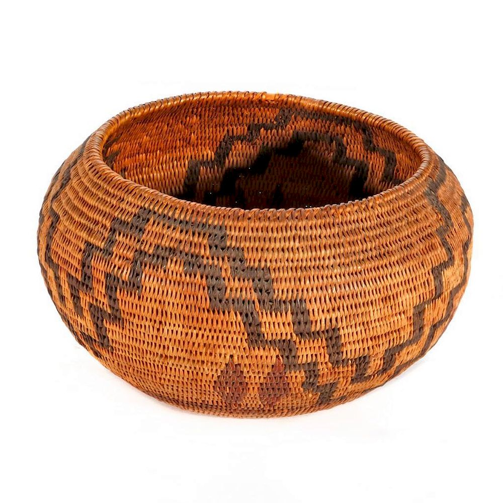 Appraisal: A Paiute or Washo Polychrome Basket Single-rod ex-Bonhams Height in