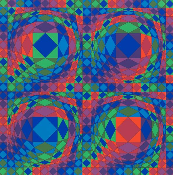 Appraisal: VICTOR VASARELY HUNGARIAN FRENCH - x image size Quadrature X