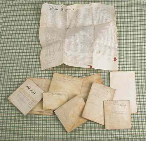 Appraisal: Ten Chester County Pennsylvania deeds th c on vellum earliest