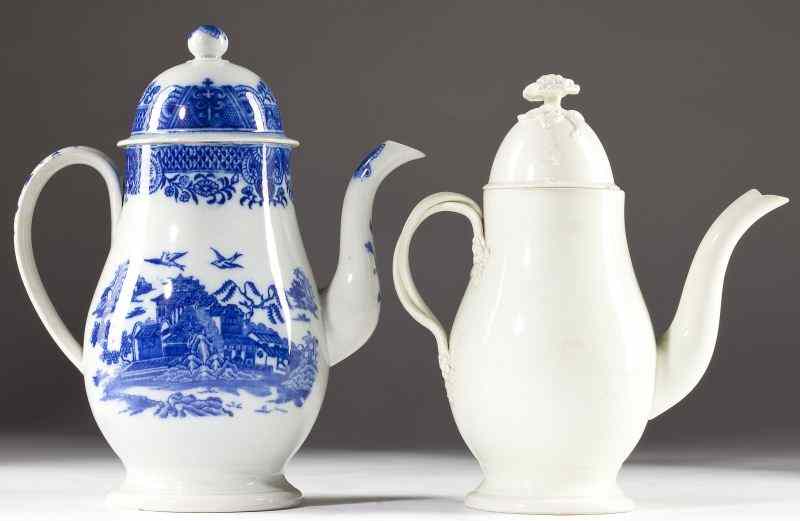 Appraisal: Two English Coffeepotslate th-early th century the first is porcelain