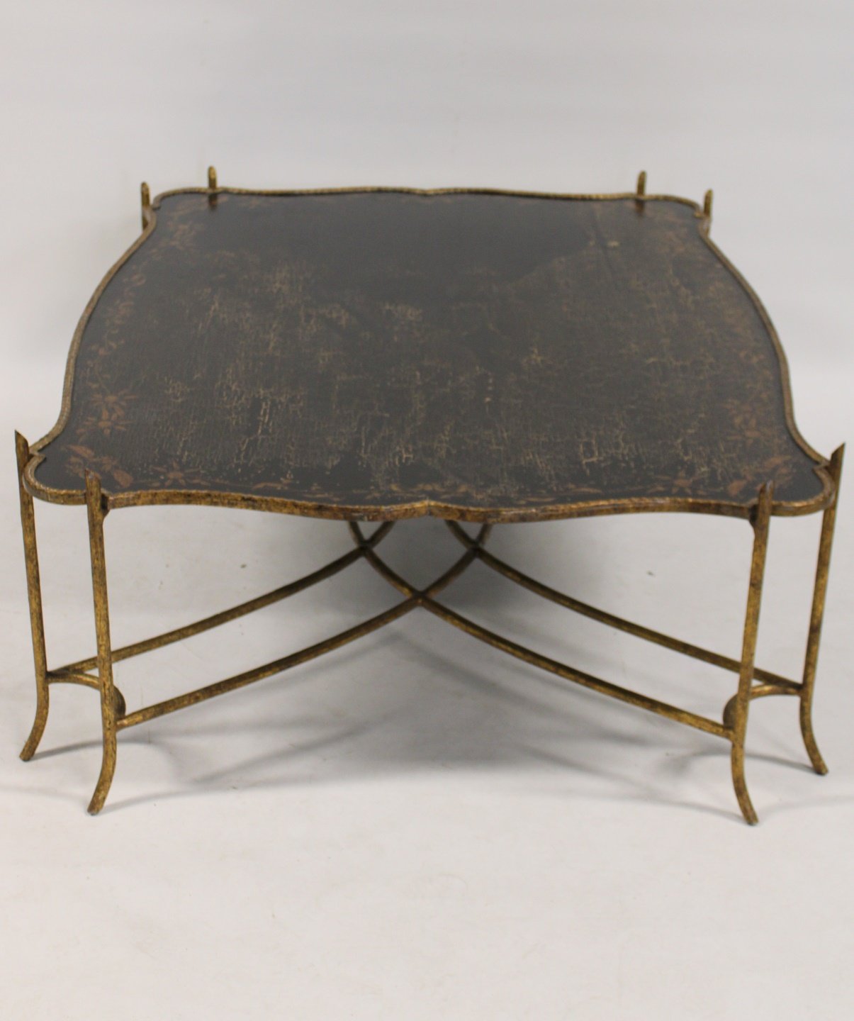 Appraisal: LARGE BAGUES QUALITY GILT METAL COFFEE TABLE Great table large