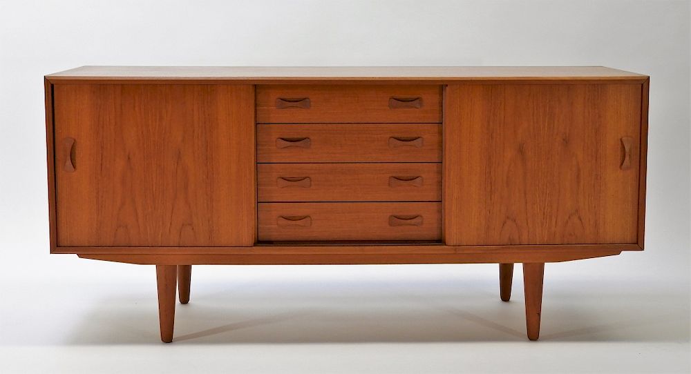 Appraisal: Uldum Mobelfabrik Danish MCM Teak Side Board Denmark Circa Solid