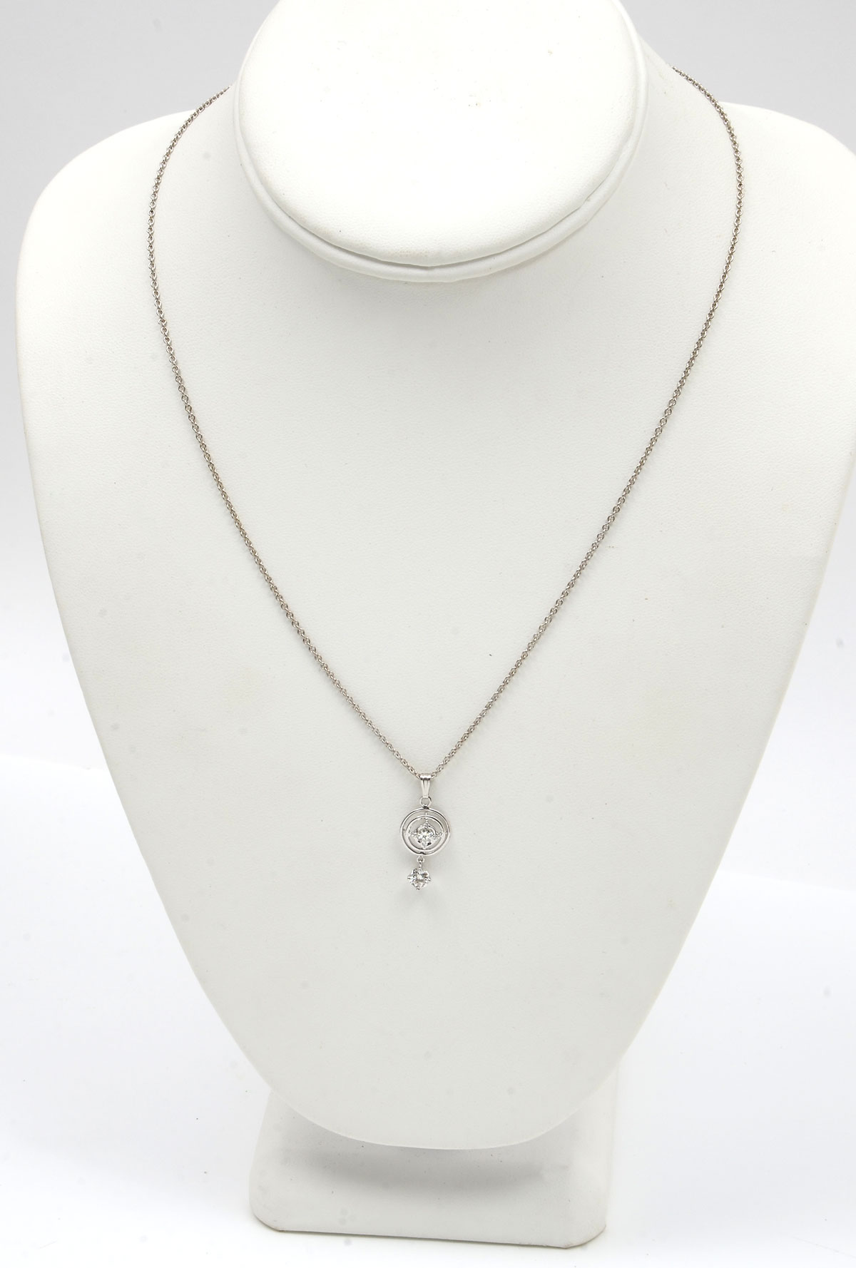 Appraisal: K MID CENTURY DIAMOND PENDANT WITH CHAIN K white gold