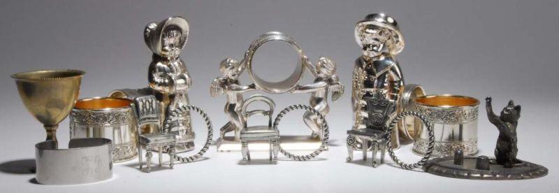 Appraisal: Lot of Figural Napkin Rings Related Items Description Group lot