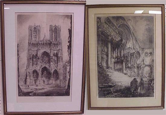 Appraisal: Louis Orr American - etching ''Church of St Giles'' cathedral