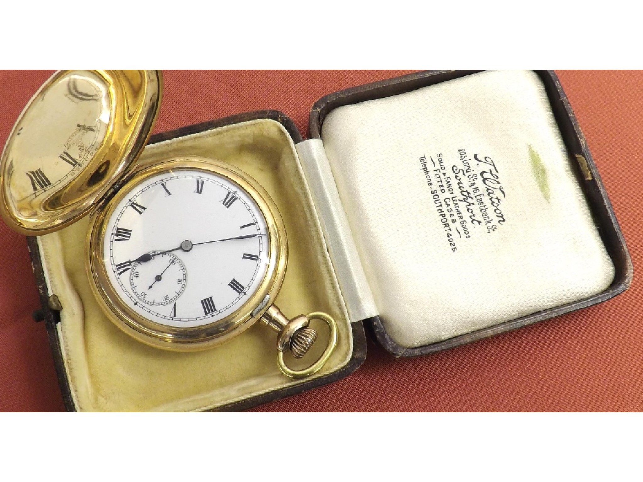 Appraisal: Elgin gold plated lever hunter pocket watch circa jewel movement