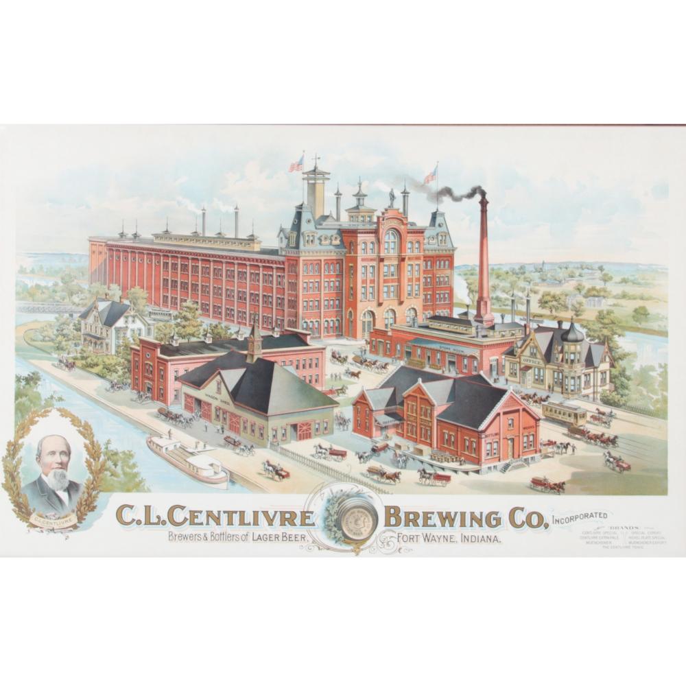 Appraisal: C L CENTLIVRE BREWING CO ORIGINAL ADVERTISING LITHOGRAPH POSTER FORT