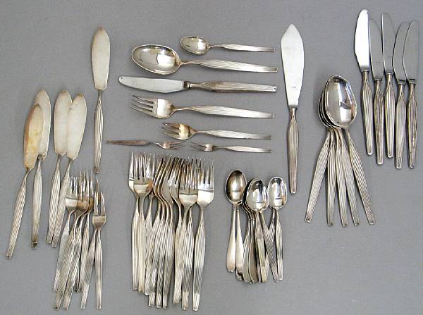 Appraisal: A German mixed silver and plate flatware set Robbe amp