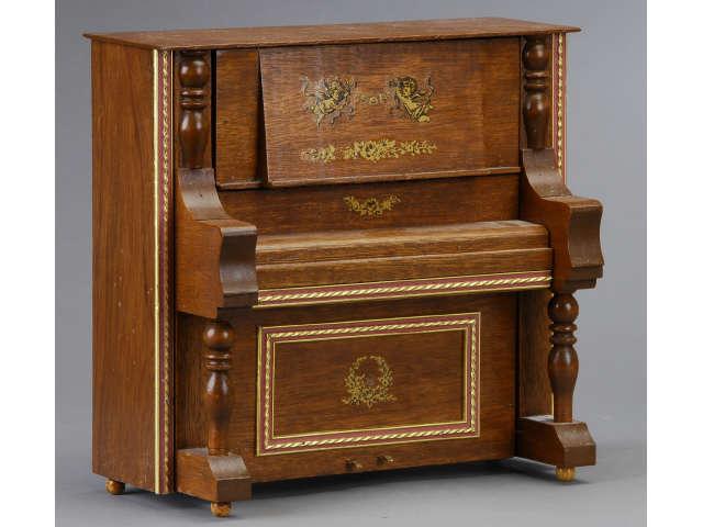 Appraisal: Doll-Size Piano Metamorphic Bed Early th century mahogany piano with