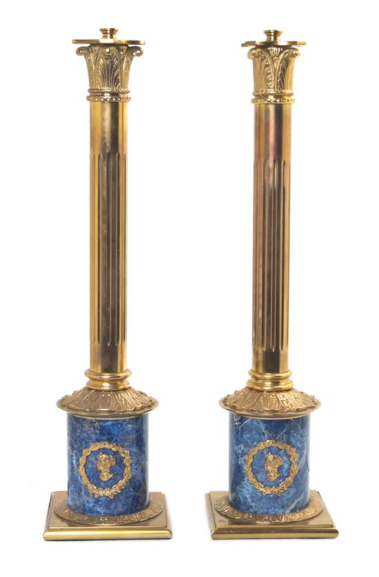 Appraisal: Sale Lot A Pair of Neoclassical Brass Table Lamps each