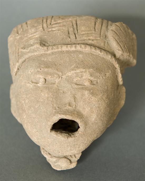 Appraisal: Mayan pottery mask - A D h x