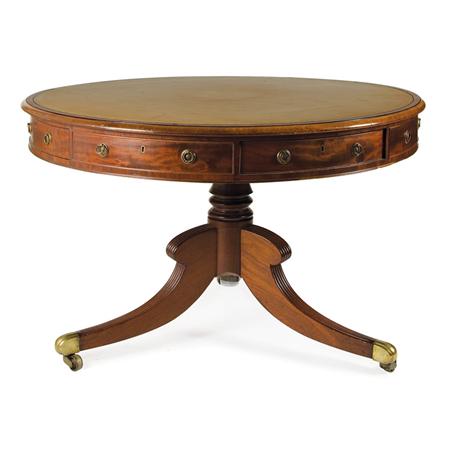 Appraisal: Regency Mahogany Drum Table Estimate -