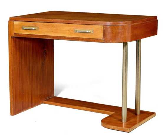 Appraisal: SMALL SWISSDESK s Walnut mahogany and chromed metal x x