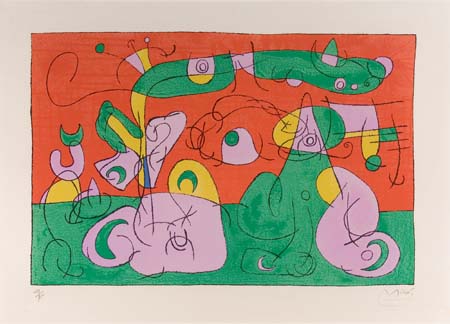 Appraisal: JOAN MIR Ubu Roi Color lithograph x mm x inches