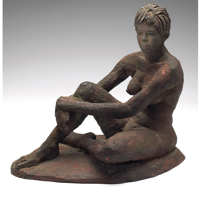 Appraisal: Artist Unknown American th century ''Seated Nude '' c terra