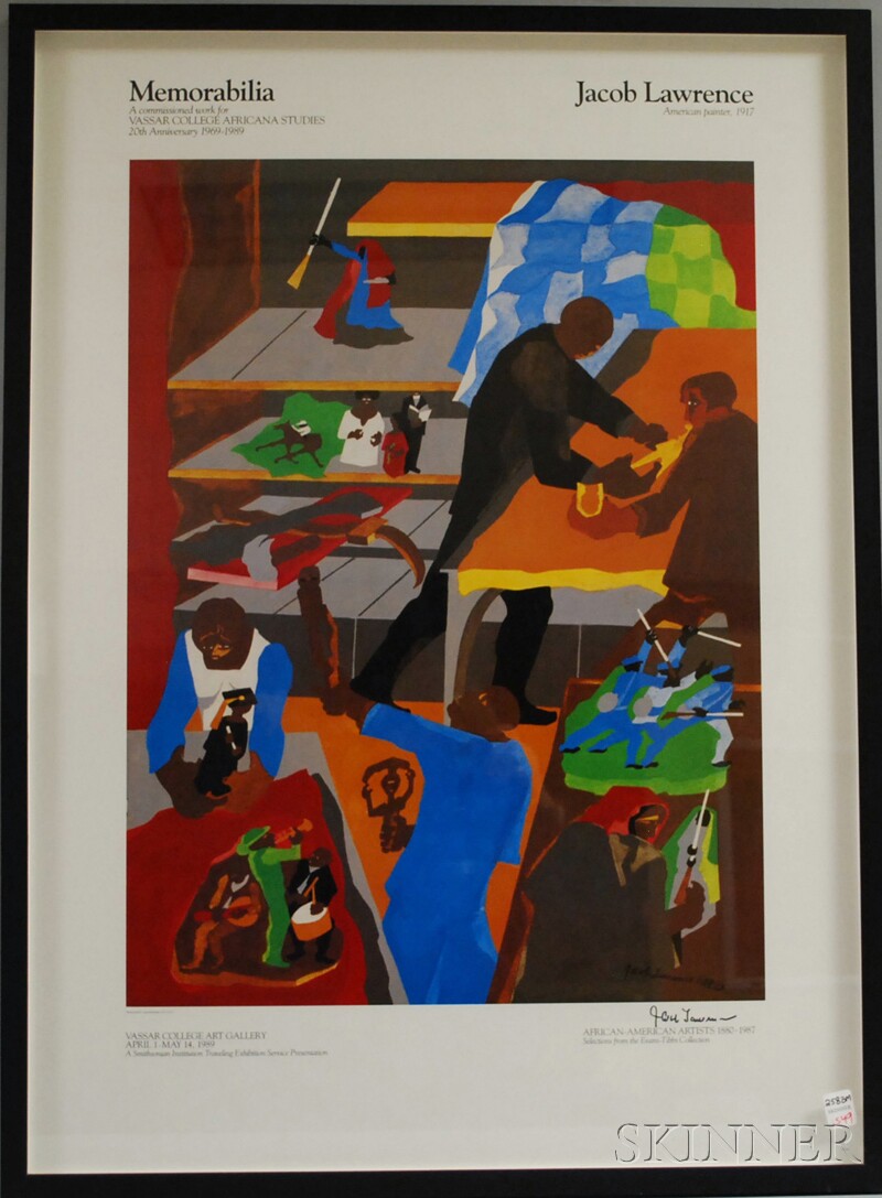 Appraisal: Jacob Lawrence Lithograph Exhibition Poster Memorabilia African-American Artists - April