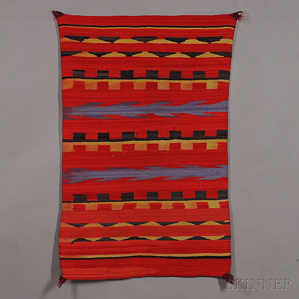 Appraisal: Navajo Child's Blanket c last quarter th century woven with