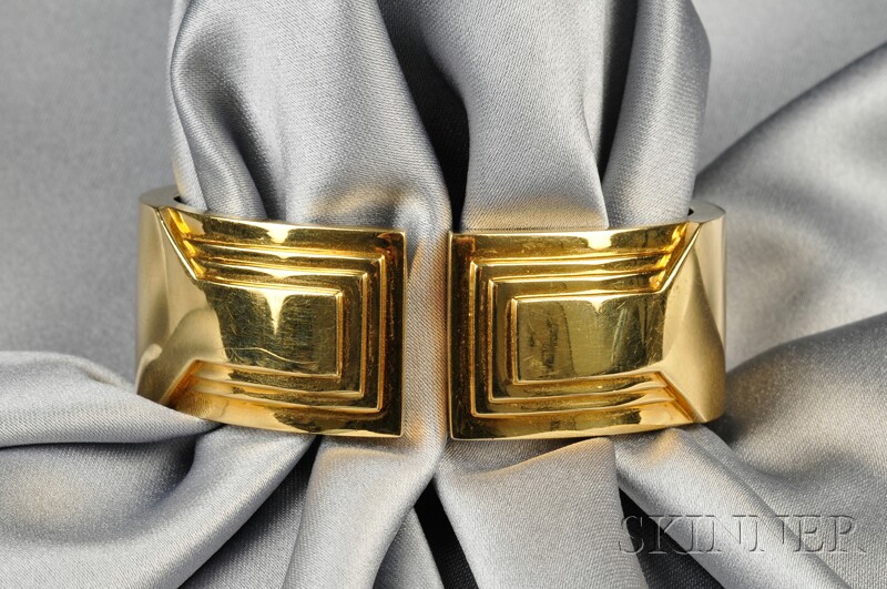 Appraisal: kt Gold Bracelet David Webb designed as a hinged cuff