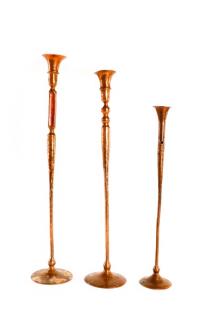 Appraisal: Group of Hessel Studios Cooper Candlesticks Gregg Hessel Studios American