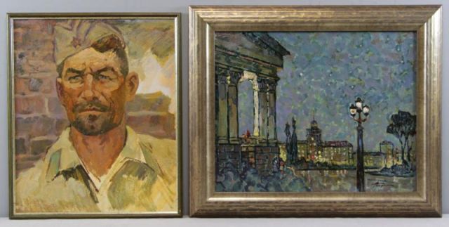 Appraisal: PROKOPENKO Alexey Andreevich Two Oils Soldier of the Stalingrad Battle