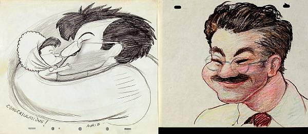 Appraisal: A collection of twenty-four caricature drawings of Tytla s pencil