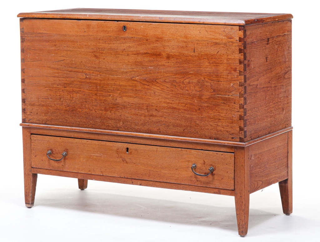 Appraisal: AMERICAN BLANKET CHEST Second quarter th century butternut with pine